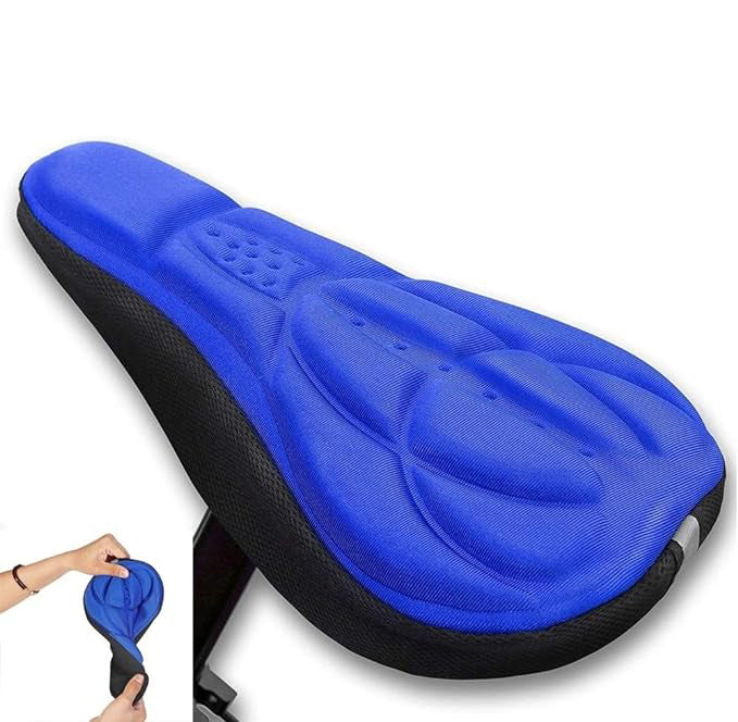Husa pentru sa bicicleta, Zola, din gel si spuma, 15.5x25.5x5 cm, albastru/negru Husa pentru sa bicicleta, Zola, din gel si spuma, 15.5x25.5x5 cm, albastru/negru